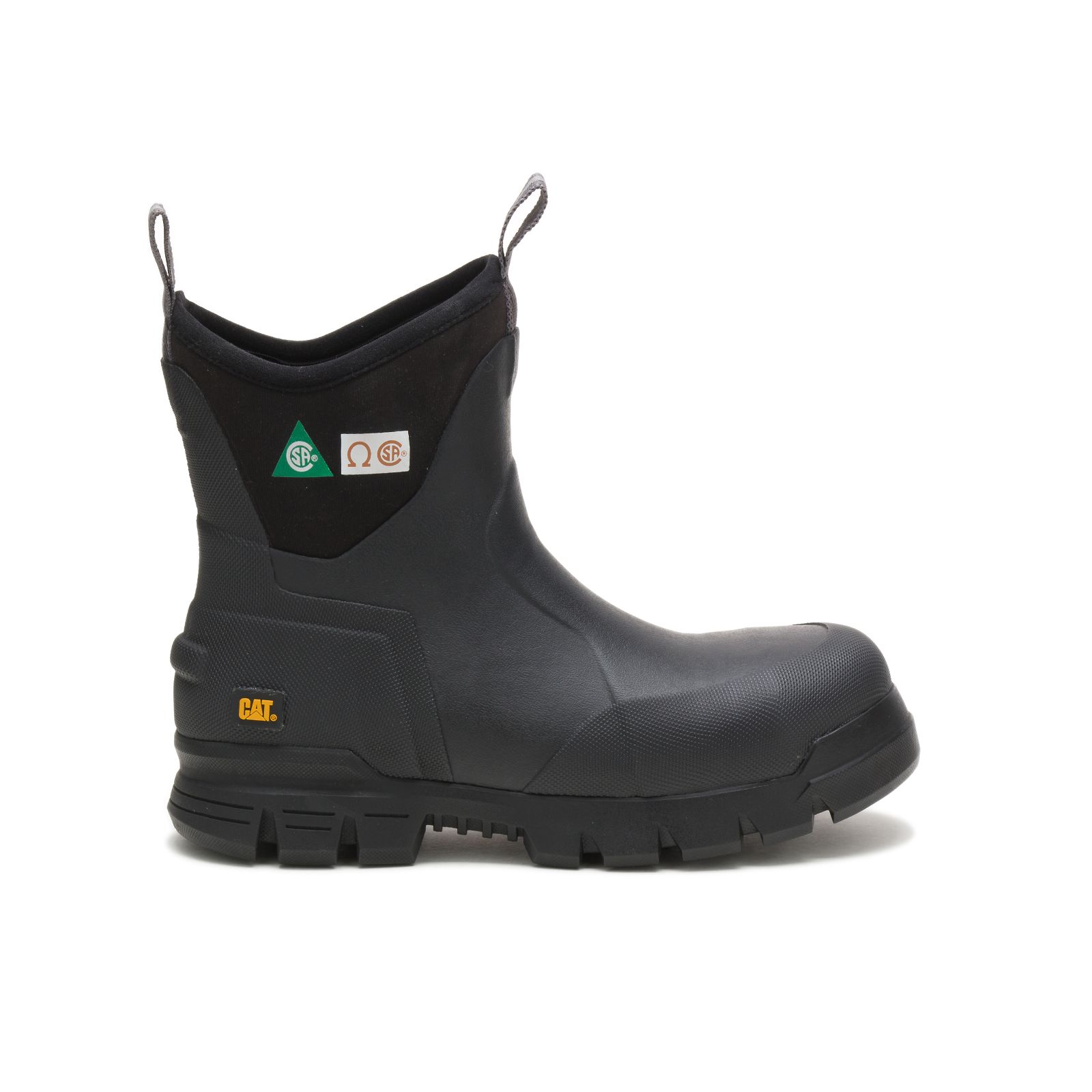 Caterpillar Boots Online - Caterpillar Stormers 6" Steel Toe Csa Womens Rubber Boots Black (169425-JLQ)